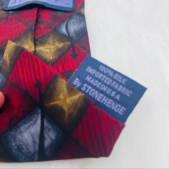 Jimmy V John Madden Collection Two Mens 100% Silk Necktie Stonehenge Made in USA - Picture 9 of 10